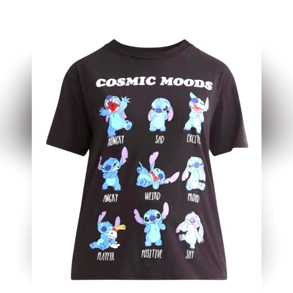 Disney Tops - Disney Stitch  Cosmic Moods Graphic T-Shirt Sz XL 16/18 New